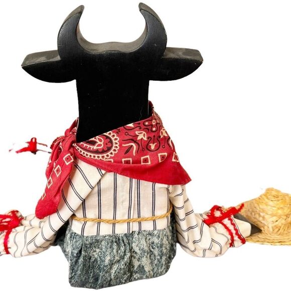 Vintage Wooden Cow Shelf Sitter Decorative Accent Farmhouse Home Decor. - Picture 6 of 11